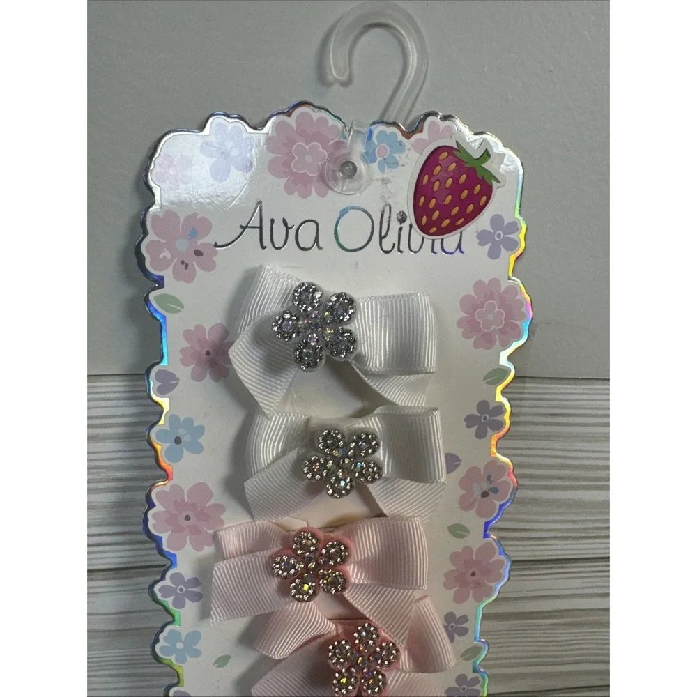 Ava Olivia Baby Girl Hair Clip Bow Set Toddler Headband Accessories Pink